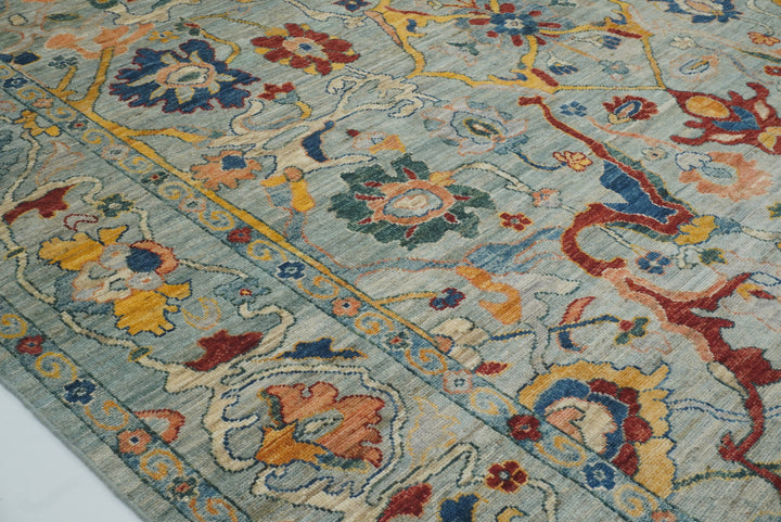 9x12 Oushak Blueish Gray Hand knotted Wool Rug - Yildiz Rugs