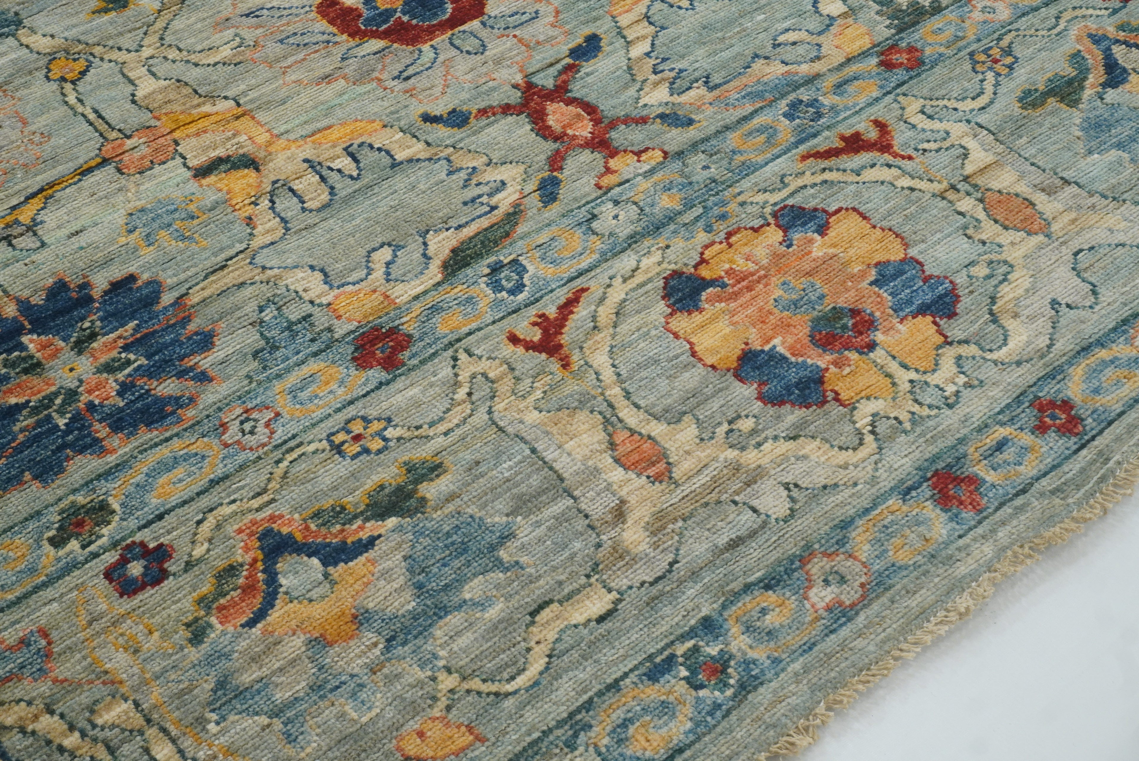 9x12 Oushak Blueish Gray Hand knotted Wool Rug - Yildiz Rugs