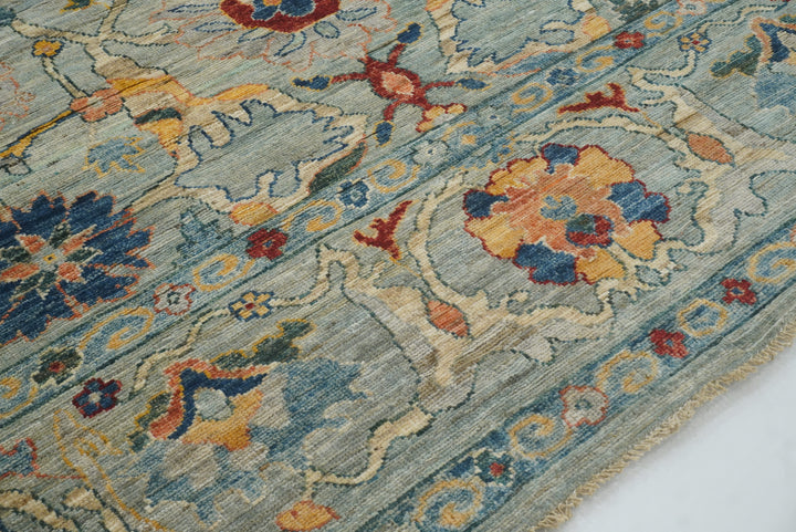 9x12 Oushak Blueish Gray Hand knotted Wool Rug - Yildiz Rugs