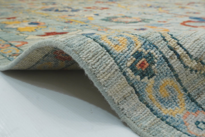 9x12 Oushak Blueish Gray Hand knotted Wool Rug - Yildiz Rugs