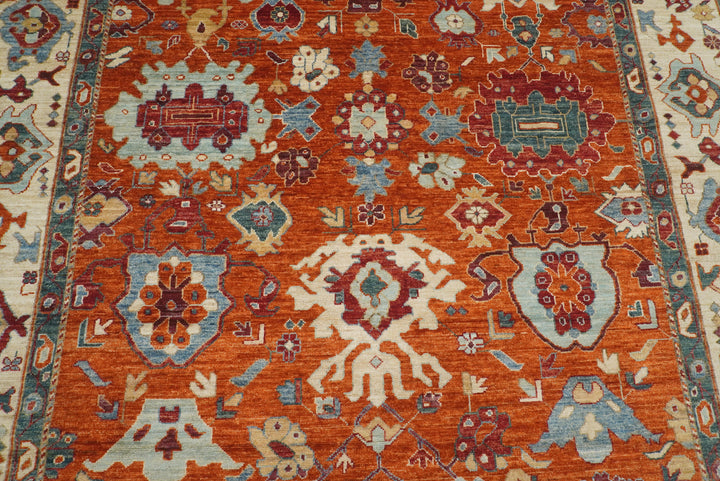 9x12 Orange Oushak Turkish Hand knotted Oriental Rug - Yildiz Rugs