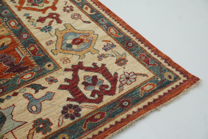 9x12 Orange Oushak Turkish Hand knotted Oriental Rug - Yildiz Rugs