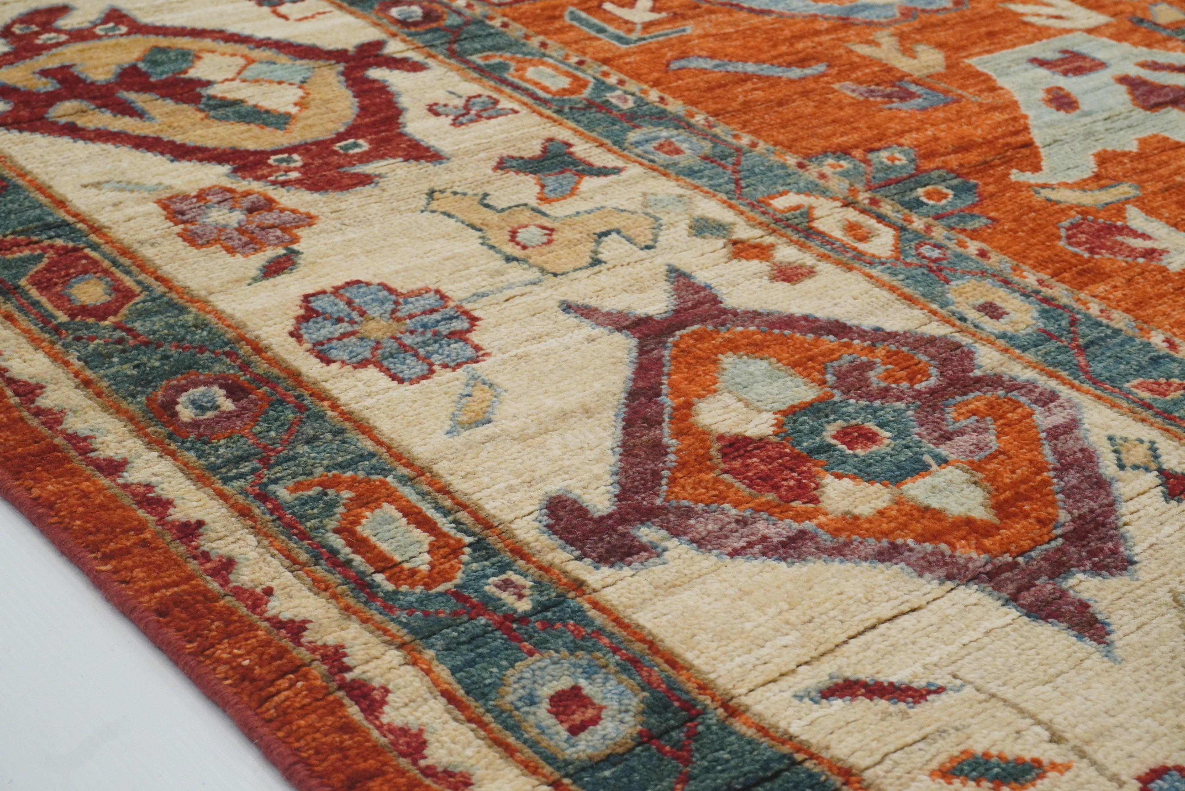9x12 Orange Oushak Turkish Hand knotted Oriental Rug - Yildiz Rugs