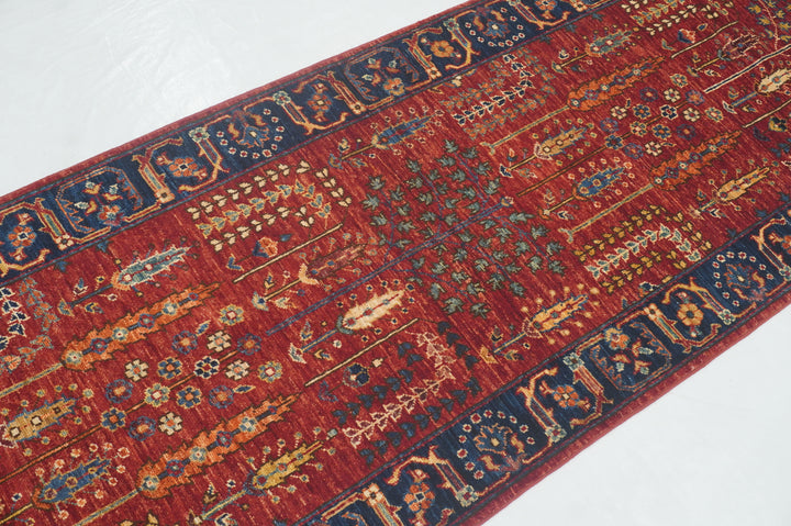 10 ft Red Bakshaish Afghan hand knotted Runner Rug