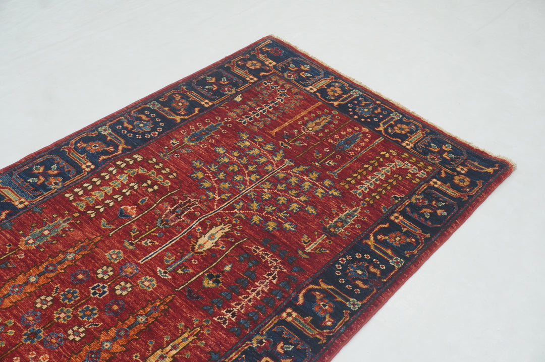 10 ft Red Bakshaish Afghan hand knotted Runner Rug