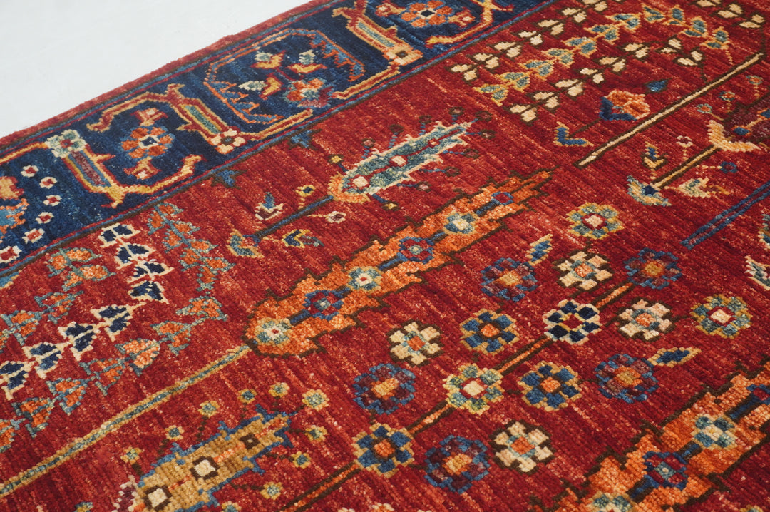 10 ft Red Bakshaish Afghan hand knotted Runner Rug