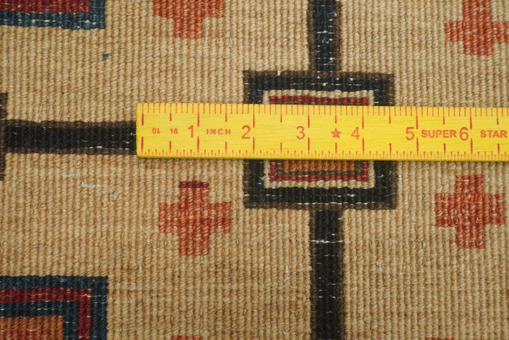 3x3 Red Blue Afghan Hand Knotted Sqaure Rug - Yildiz Rugs