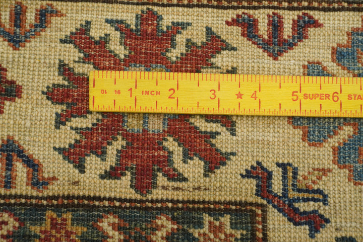 6x6 Red Kazak Afghan Hand-Knotted Wool Sqaure Rug - Yildiz Rugs