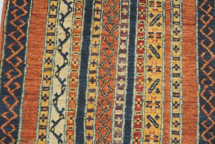 2x5 Orange Shaal Turkish Hand knotted Runner Rug - Yildiz Rugs