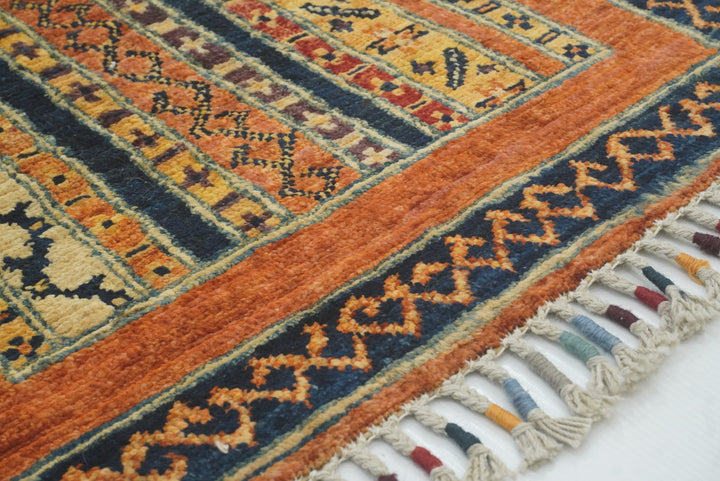 2x5 Orange Shaal Turkish Hand knotted Runner Rug - Yildiz Rugs