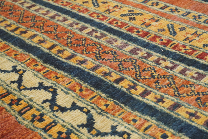 2x5 Orange Shaal Turkish Hand knotted Runner Rug - Yildiz Rugs