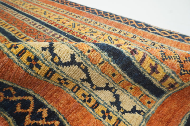2x5 Orange Shaal Turkish Hand knotted Runner Rug - Yildiz Rugs