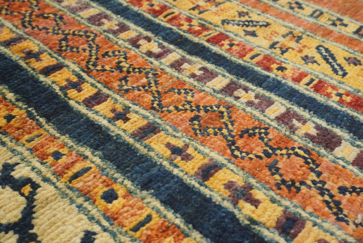2x5 Orange Shaal Turkish Hand knotted Runner Rug - Yildiz Rugs