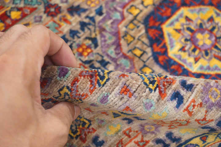 5x7 Taupe Gray Mamluk Turkish Hand knotted wool Geometric Medallion Rug