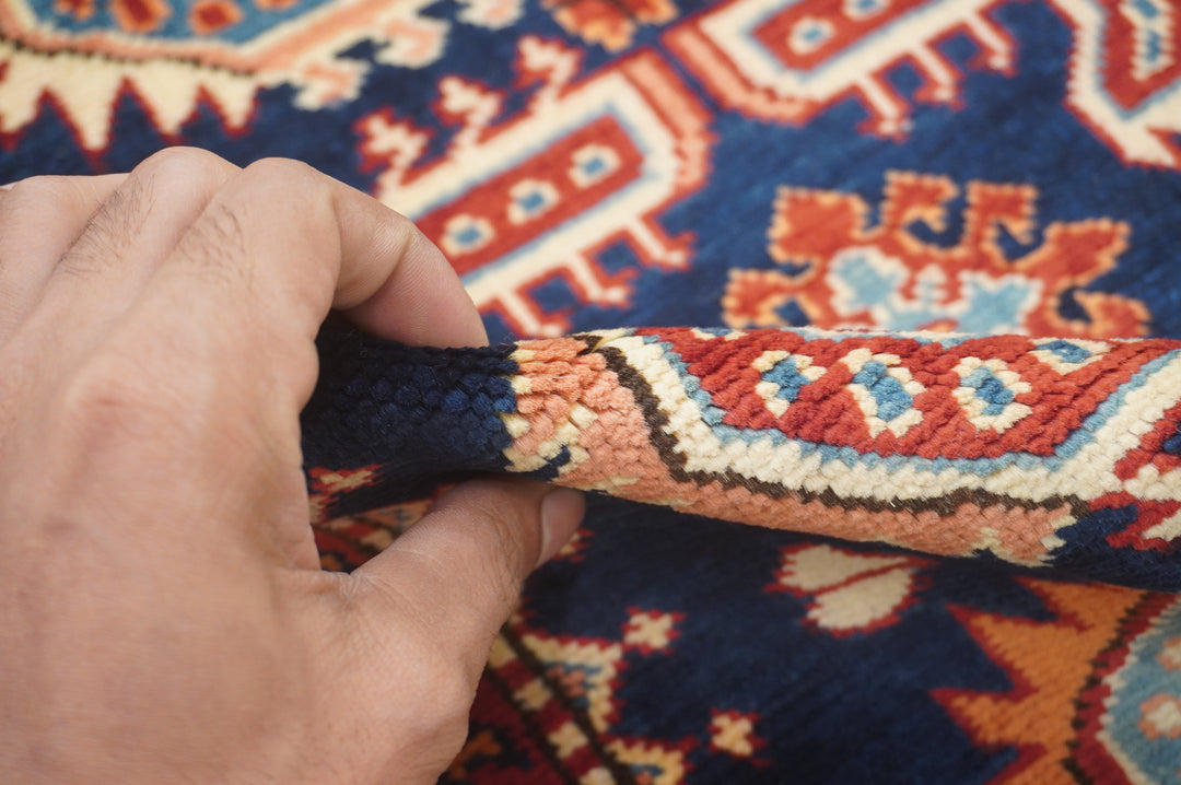 11 ft Navy Blue Vintage Shirvan Afghan Hand Knotted runner rug