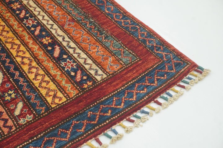 2'3"x6'5" Red Shawl Hand Knotted Wool Runner Rug - Yildiz Rugs