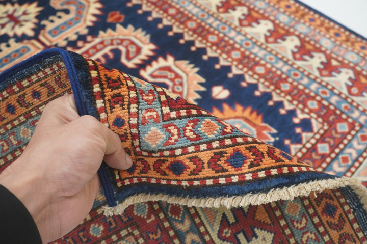 11 ft Navy Blue Vintage Shirvan Afghan Hand Knotted runner rug