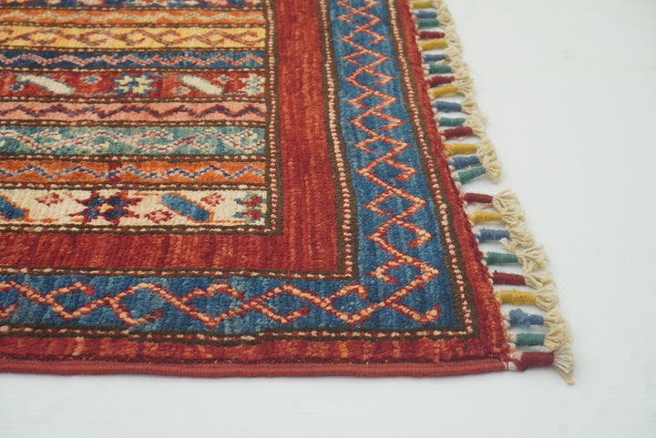 2'3"x6'5" Red Shawl Hand Knotted Wool Runner Rug - Yildiz Rugs
