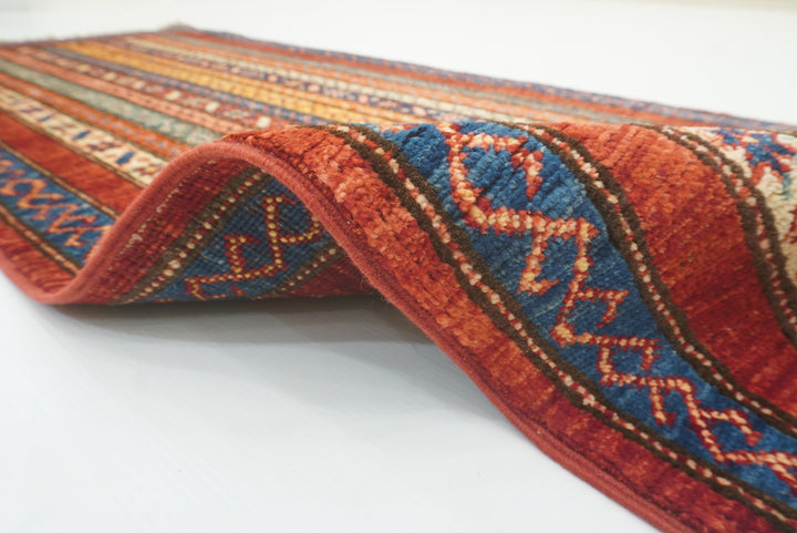 2'3"x6'5" Red Shawl Hand Knotted Wool Runner Rug - Yildiz Rugs