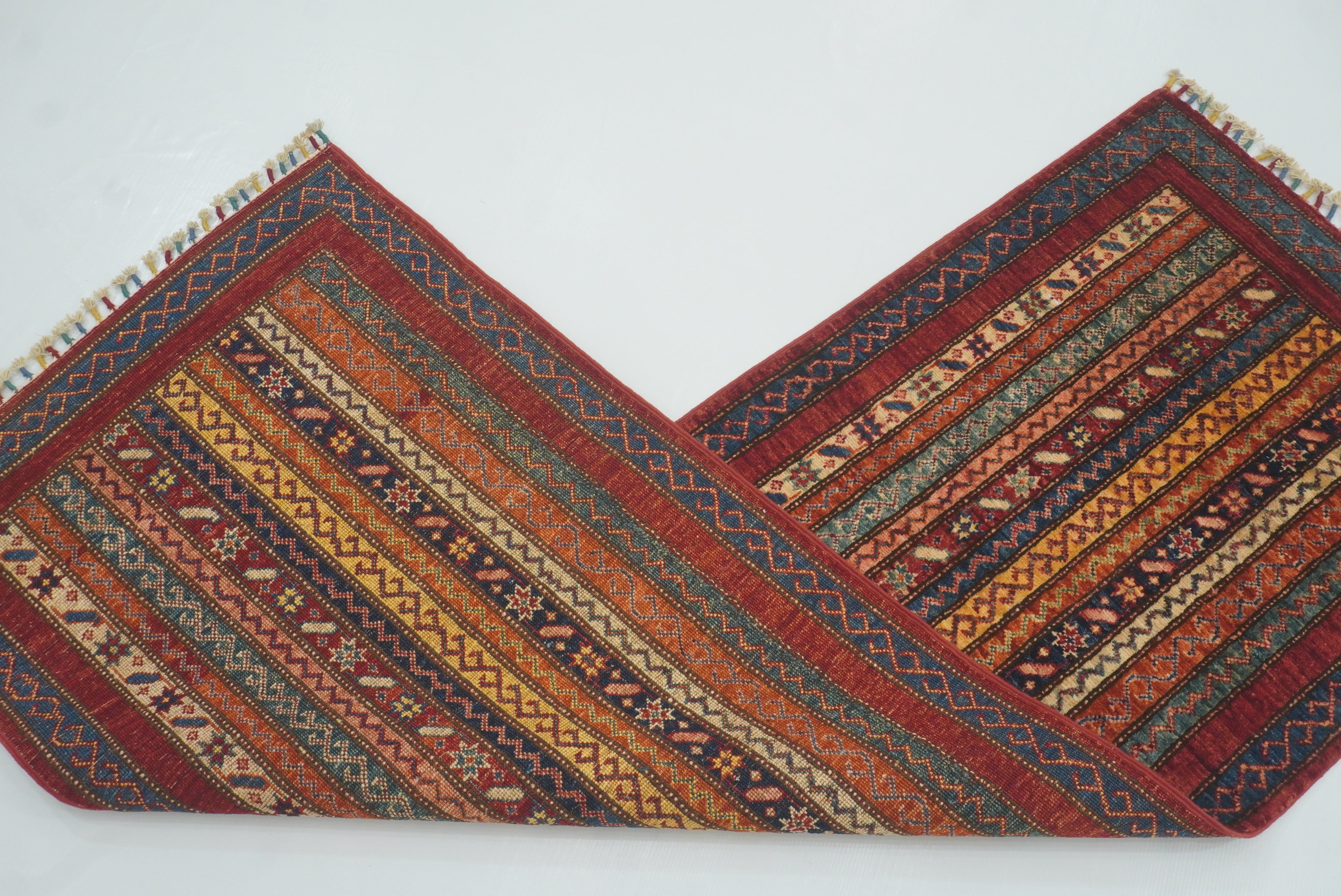 2'3"x6'5" Red Shawl Hand Knotted Wool Runner Rug - Yildiz Rugs