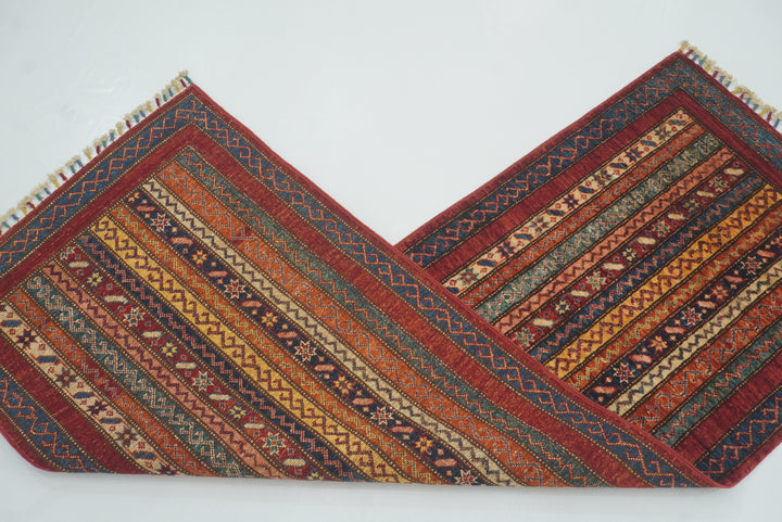 2'3"x6'5" Red Shawl Hand Knotted Wool Runner Rug - Yildiz Rugs