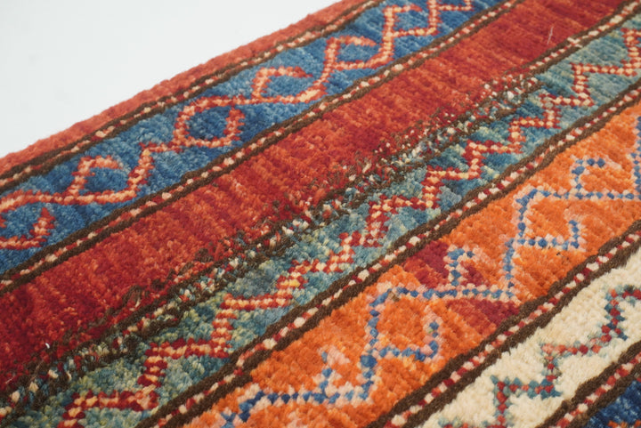 2'3"x6'5" Red Shawl Hand Knotted Wool Runner Rug - Yildiz Rugs