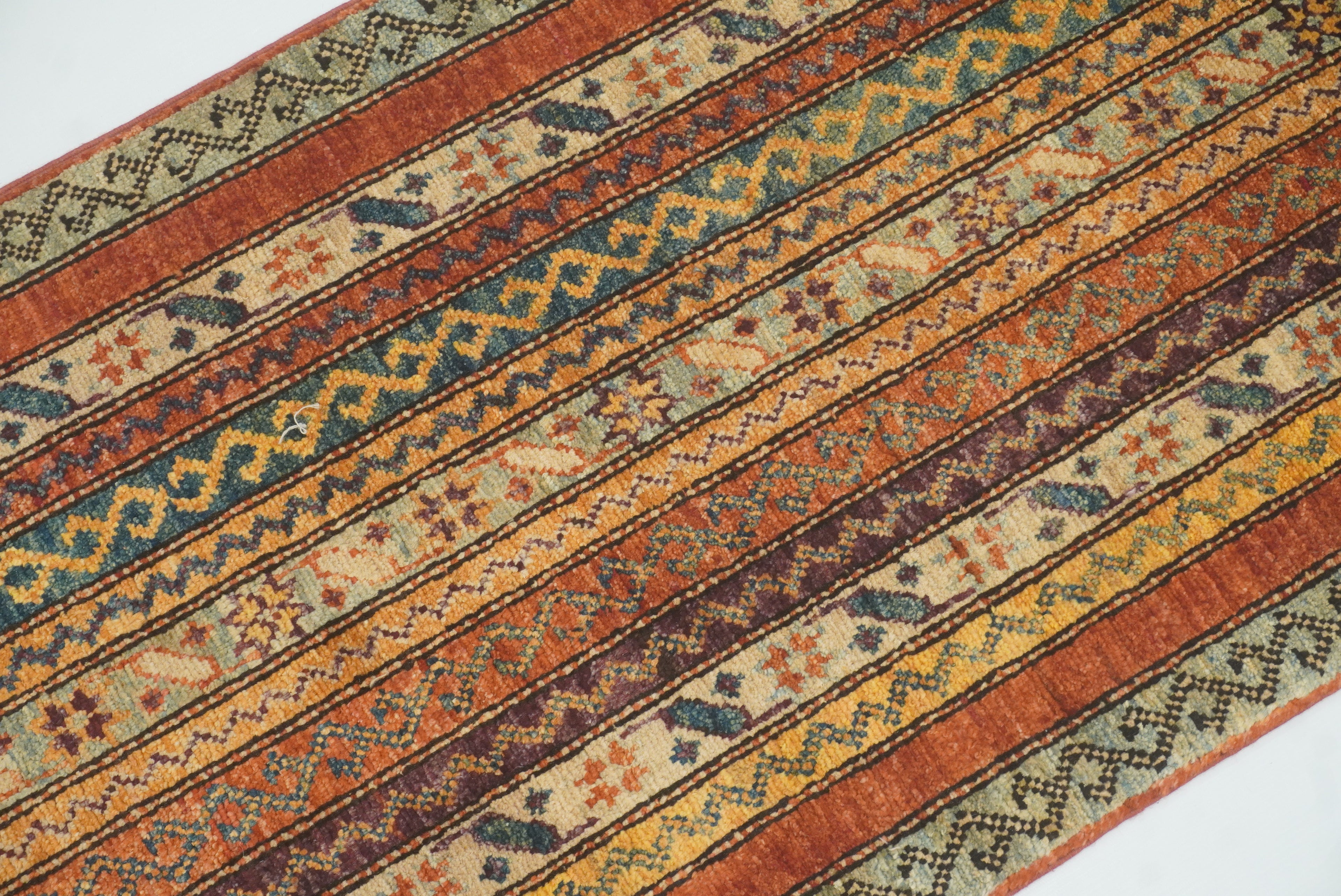 2x5 Red Shaal Turkish Hand knotted Runner Rug - Yildiz Rugs