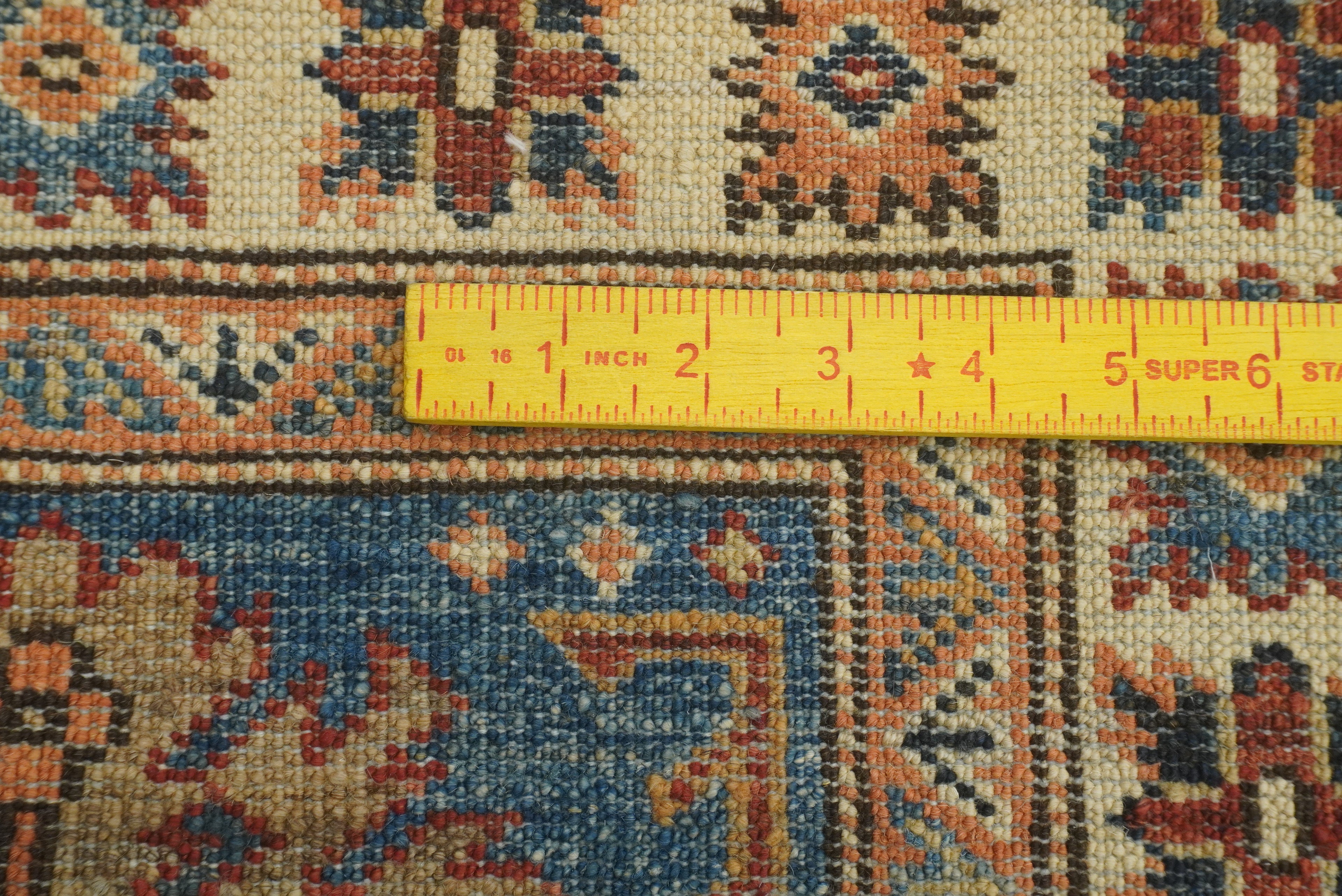 2x3 Blue Kazak Hand-Knotted Afghan Rug - Yildiz Rugs
