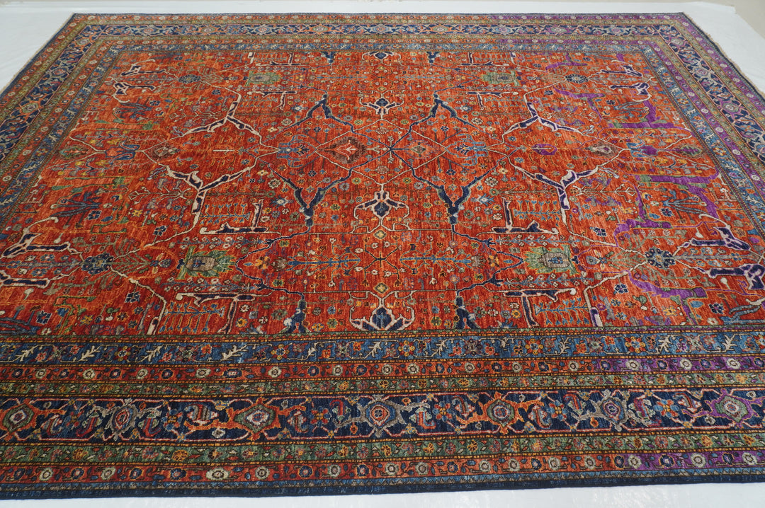 9x12 Red Bidjar Afghan Hand knotted Oriental Rug