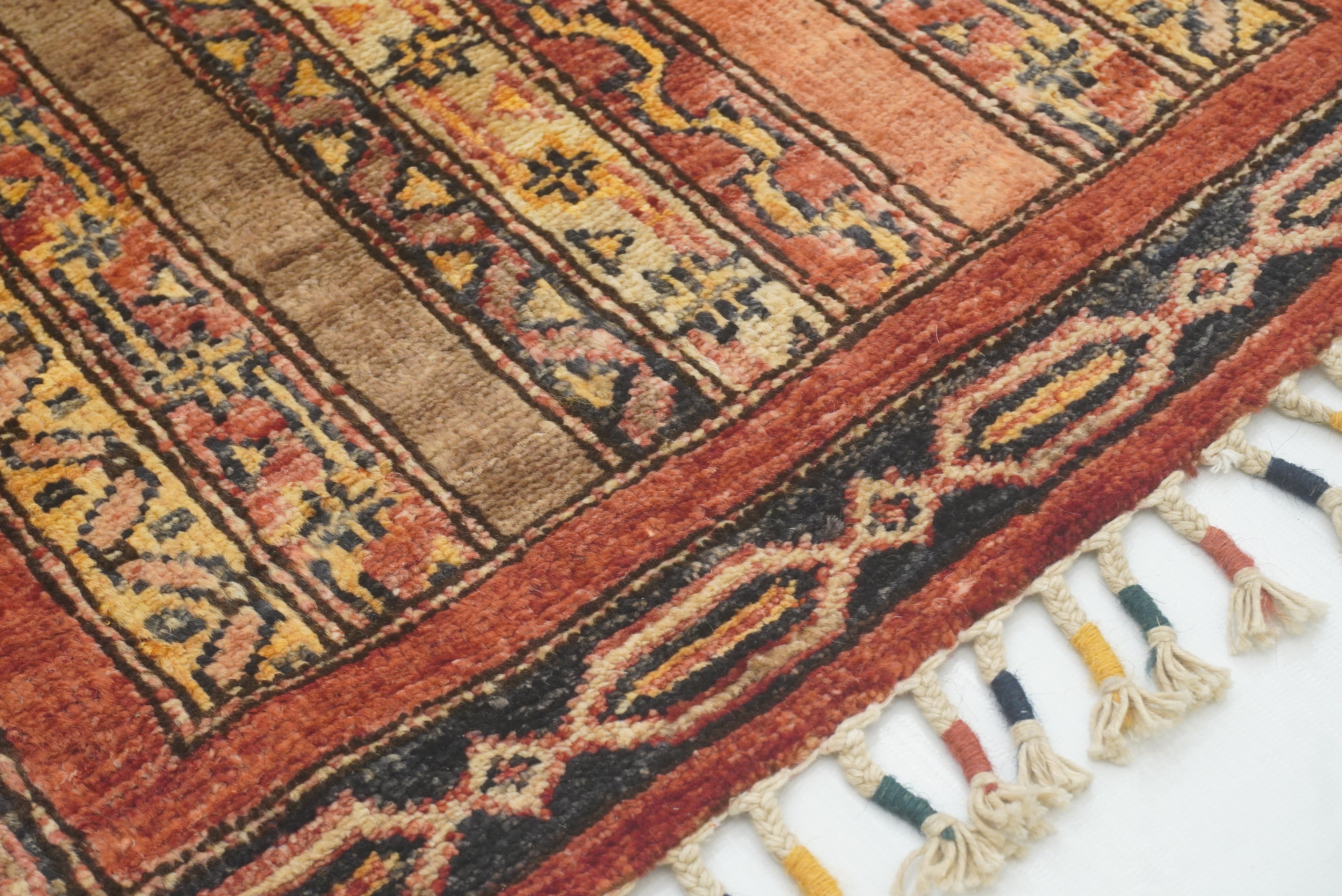 2x5 Red Shaal Turkish Hand knotted Runner Rug - Yildiz Rugs