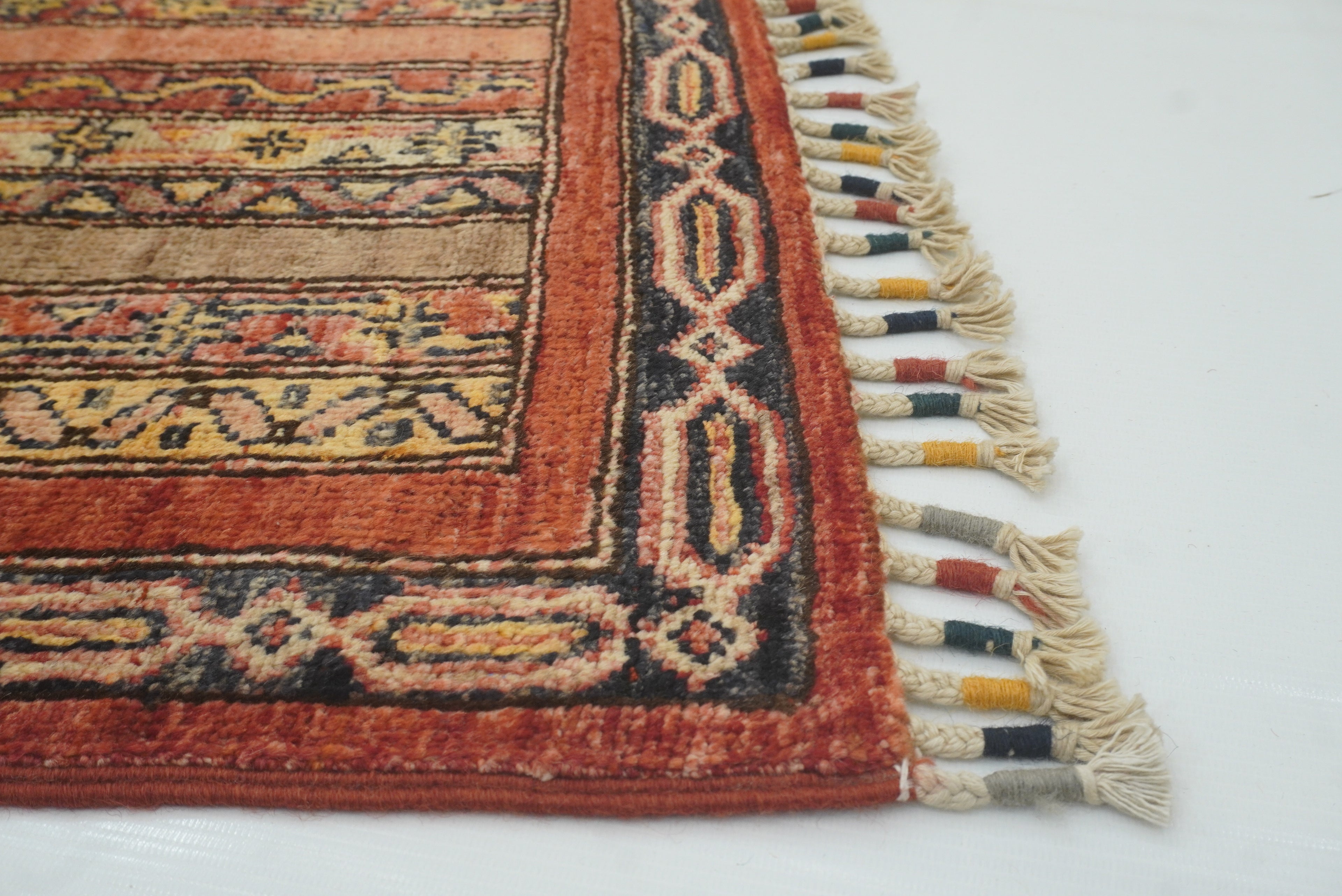 2x5 Red Shaal Turkish Hand knotted Runner Rug - Yildiz Rugs