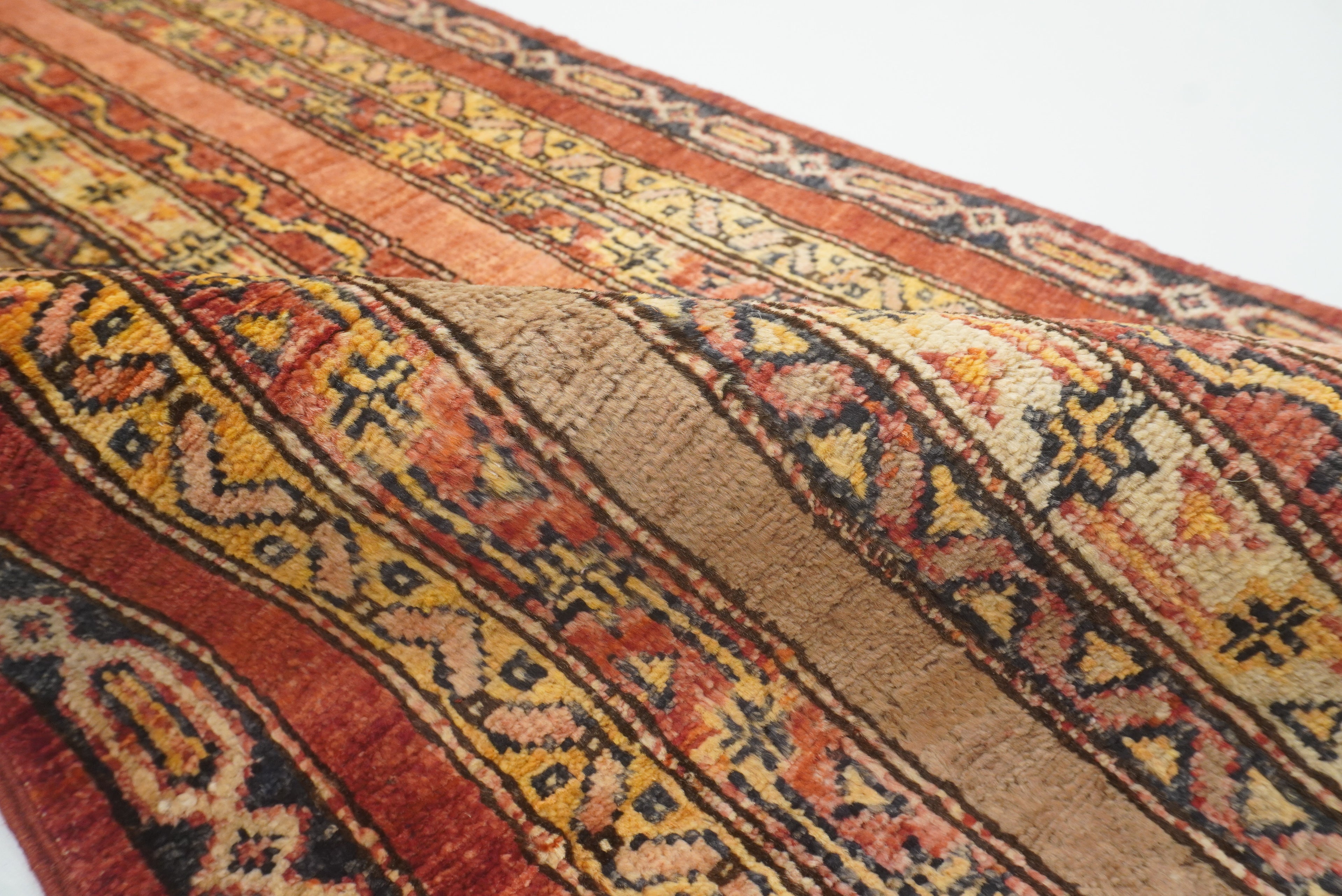 2x5 Red Shaal Turkish Hand knotted Runner Rug - Yildiz Rugs