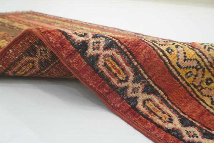 2x5 Red Shaal Turkish Hand knotted Runner Rug - Yildiz Rugs