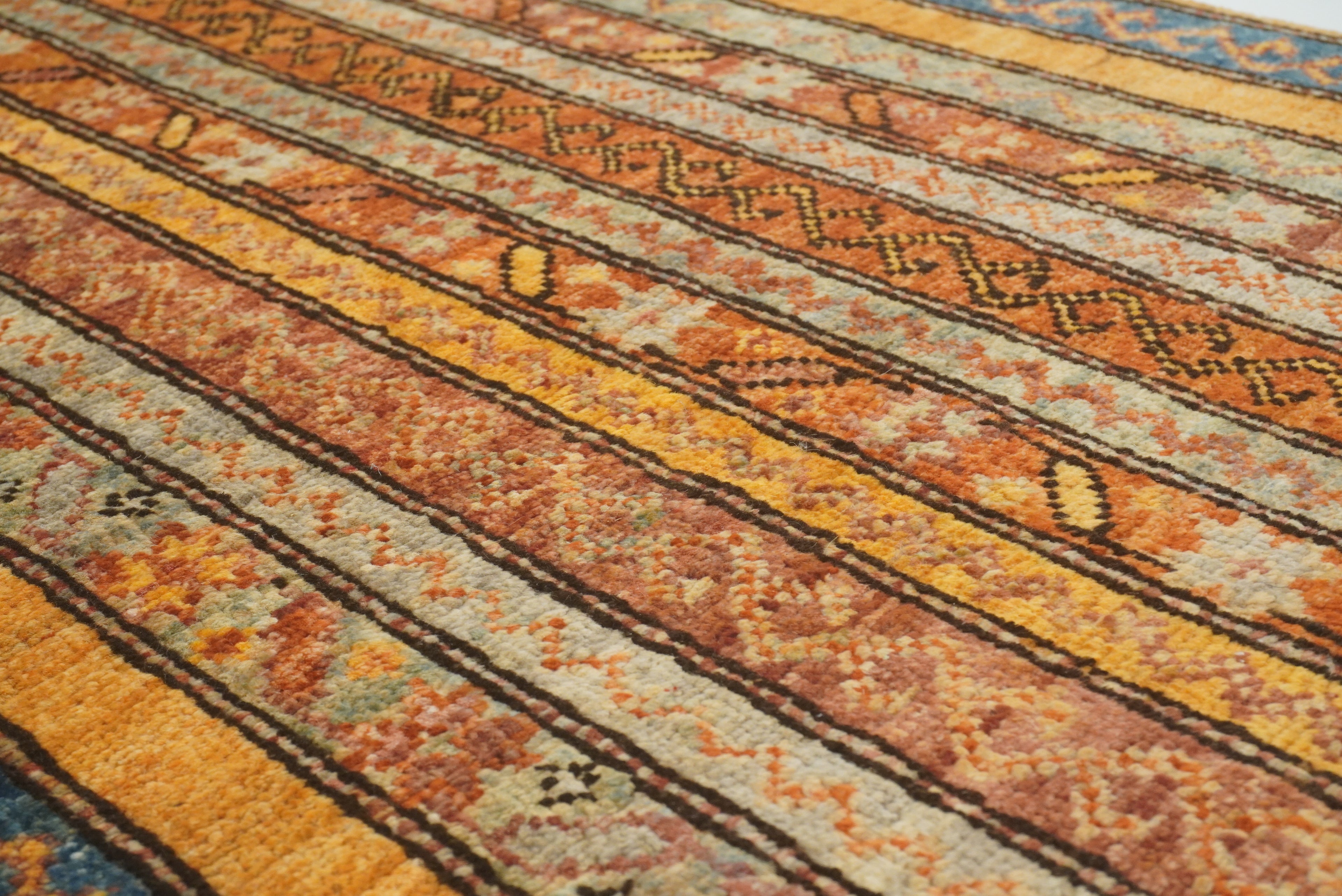 2x5 Orange Shaal Turkish Hand knotted Runner Rug - Yildiz Rugs