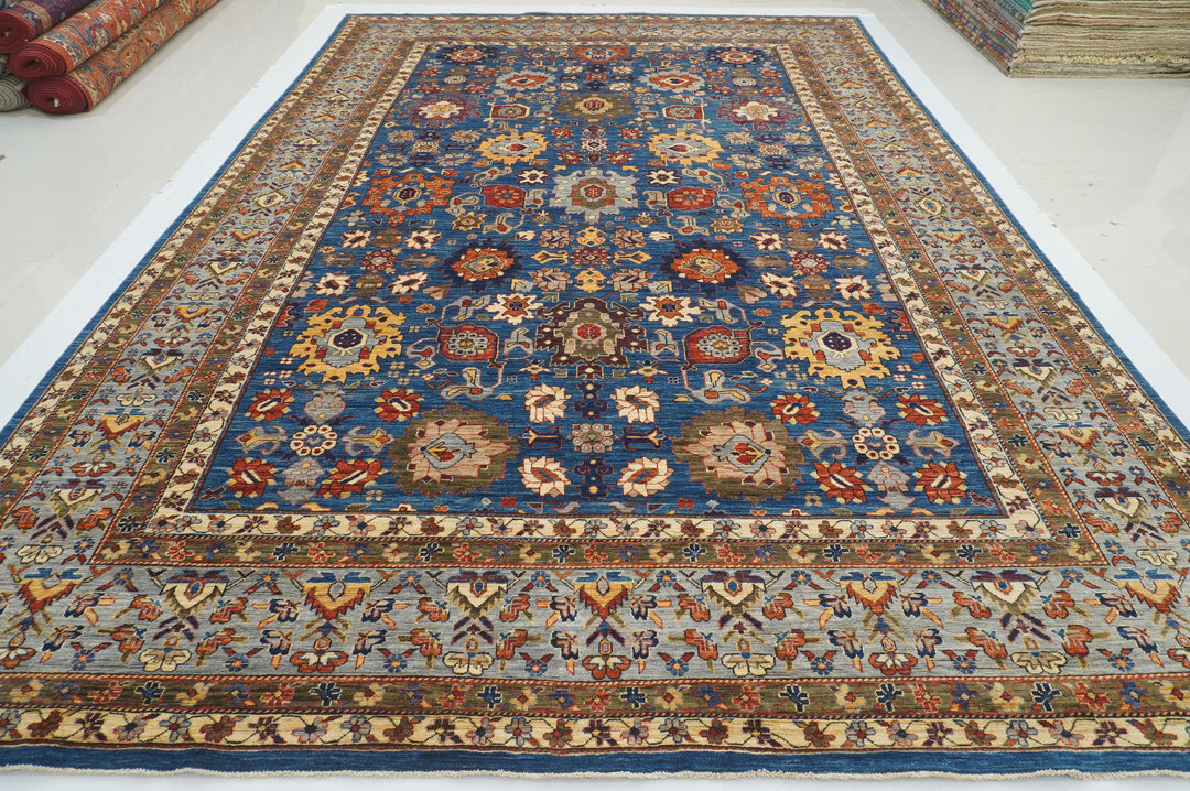 10x14 Blue Bidjar Afghan Hand knotted Oriental Rug