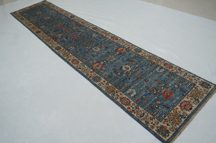 3x12 Blue Bidjar Afghan Hand knotted Oriental Runner Rug