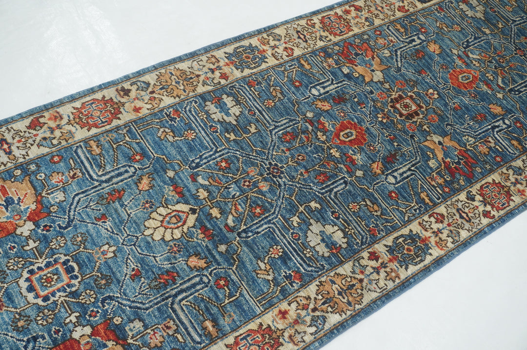 3x12 Blue Bidjar Afghan Hand knotted Oriental Runner Rug