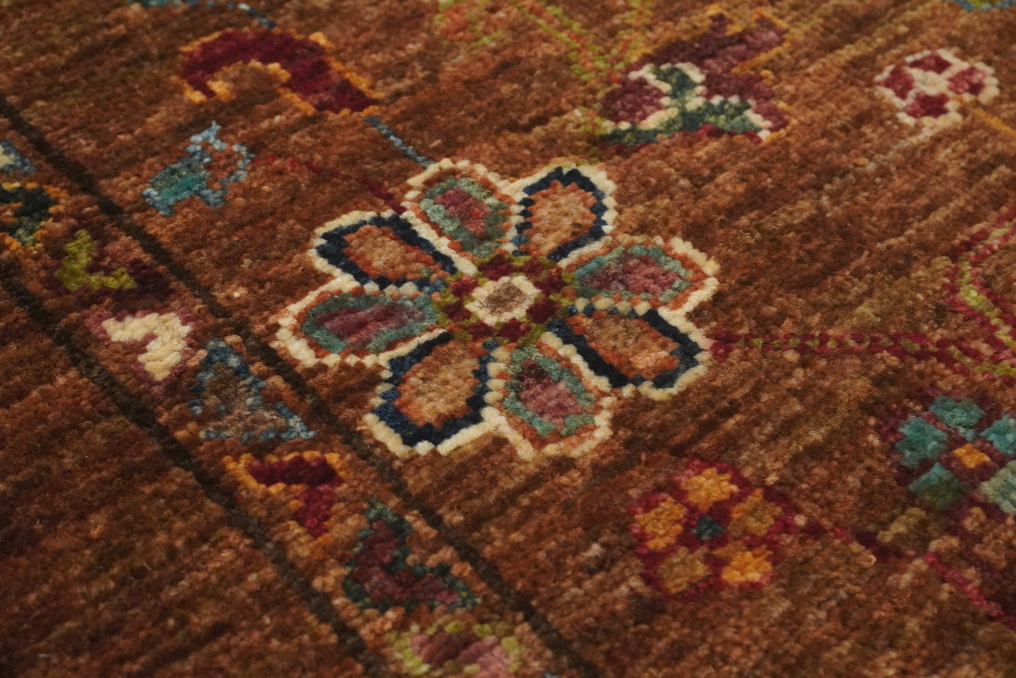2x3 Brown Waziri Afghan Hand Knotted Rug - Yildiz Rugs