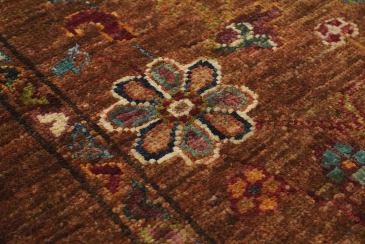 2x3 Brown Waziri Afghan Hand Knotted Rug - Yildiz Rugs