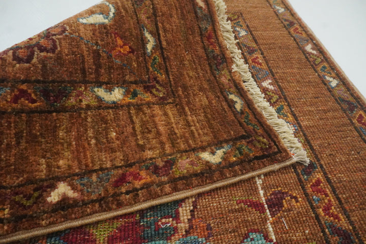 2x3 Brown Waziri Afghan Hand Knotted Rug - Yildiz Rugs