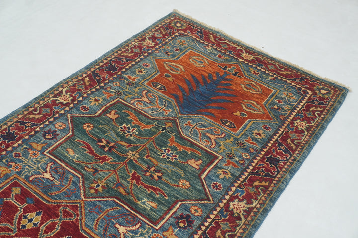 3x10 Blue Bakhtiari Afghan hand knotted Tribal Runner Rug