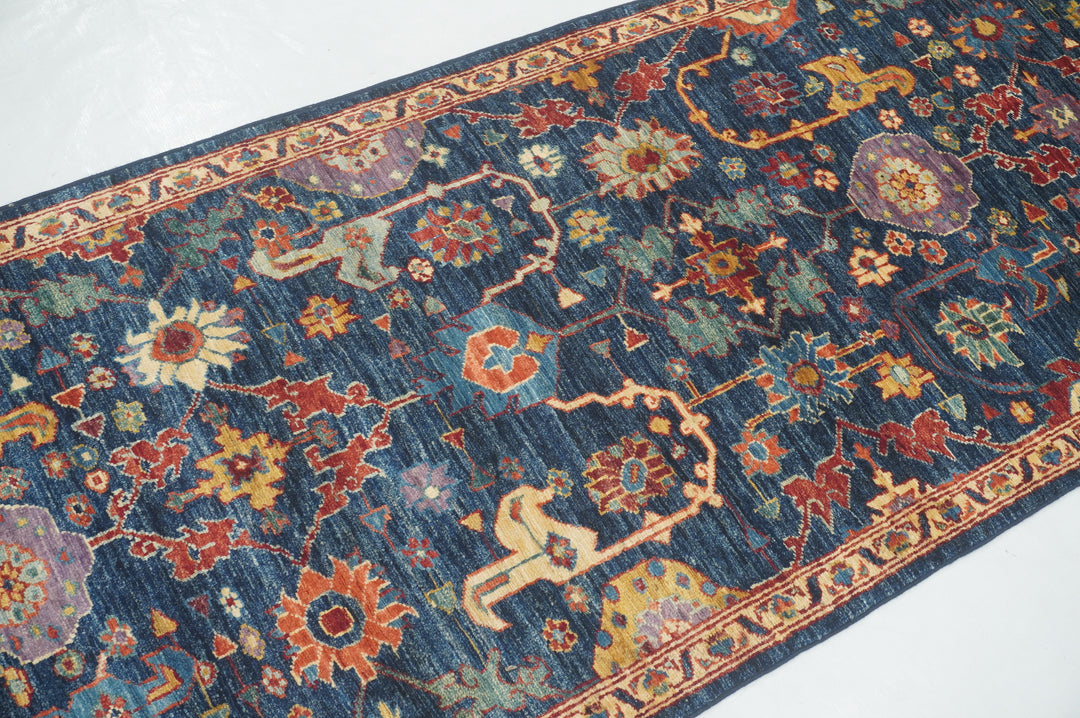 13 ft Navy Blue Bidjar Afghan Hand knotted Oriental Runner Rug