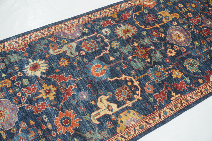 13 ft Navy Blue Bidjar Afghan Hand knotted Oriental Runner Rug