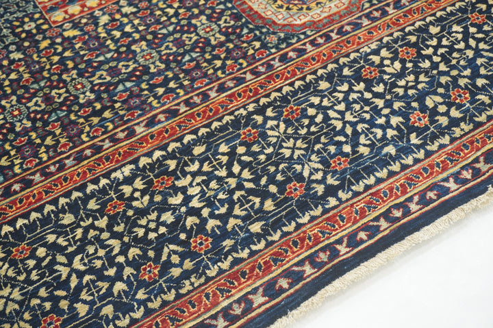 8x10 Navy Blue Turkish Mamluk Hand knotted Medallion Rug - Yildiz Rugs