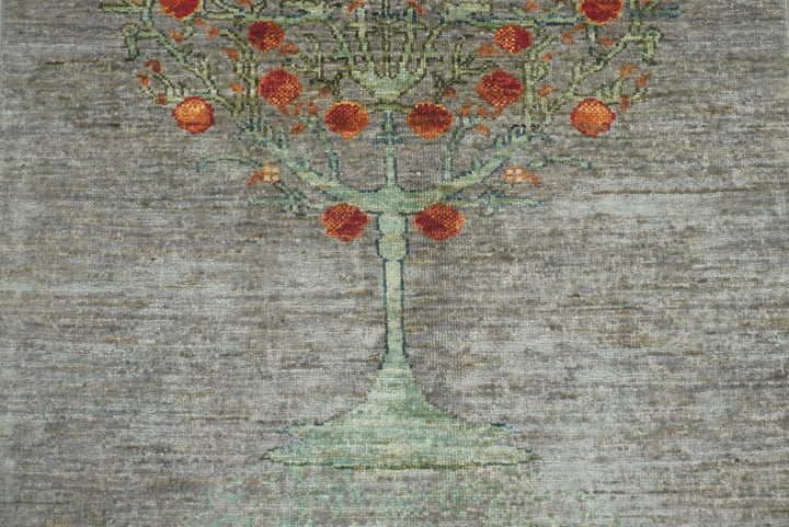 3x4 Tree of Life Blueish Gray Gabbeh Hand Knotted Afghan Rug - Yildiz Rugs