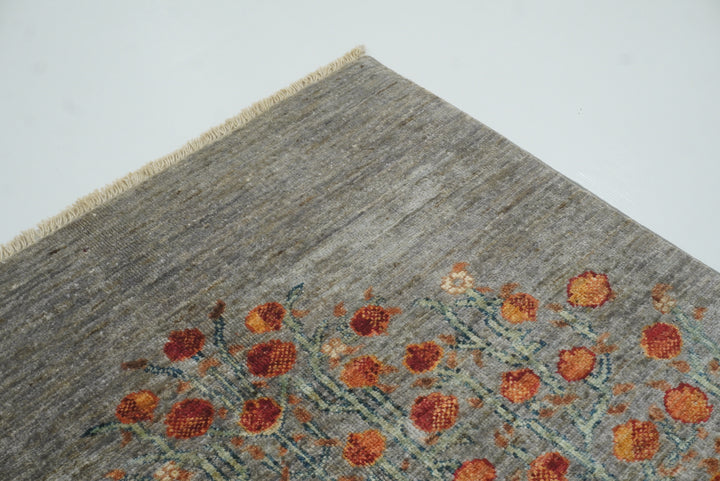 3x4 Tree of Life Blueish Gray Gabbeh Hand Knotted Afghan Rug - Yildiz Rugs