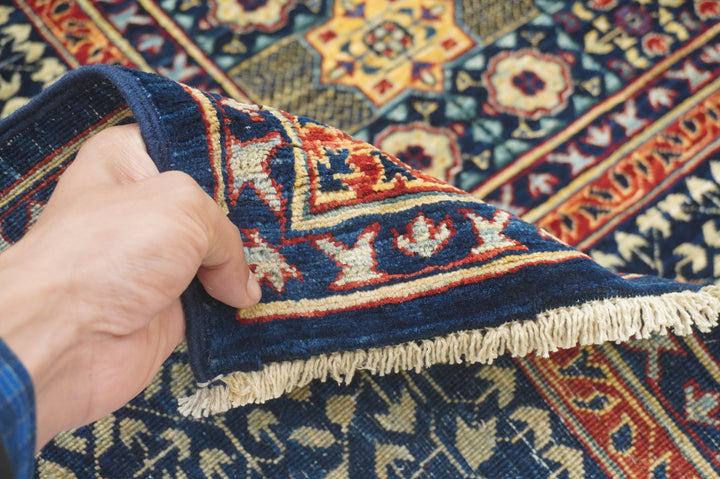 8x10 Navy Blue Turkish Mamluk Hand knotted Medallion Rug - Yildiz Rugs