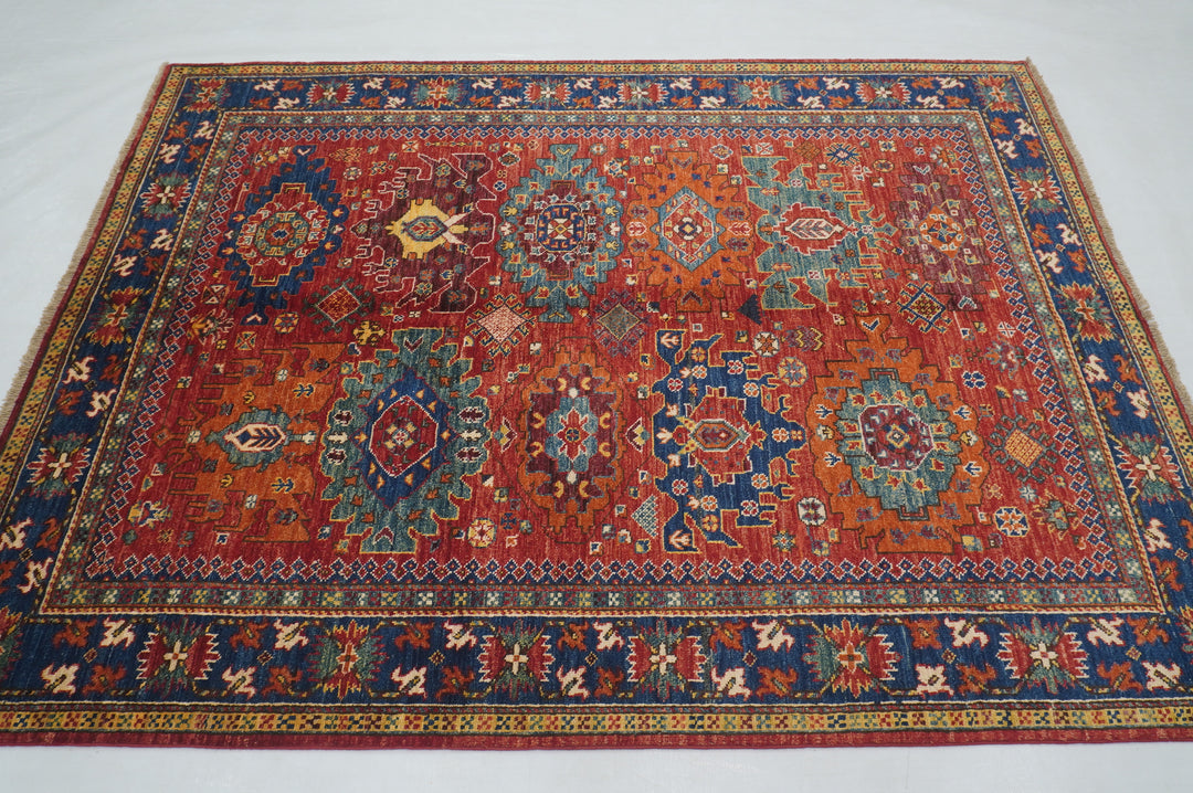 5x7 Red Baluch Afghan Hand knotted Oriental Rug