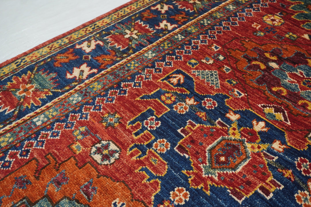 5x7 Red Baluch Afghan Hand knotted Oriental Rug