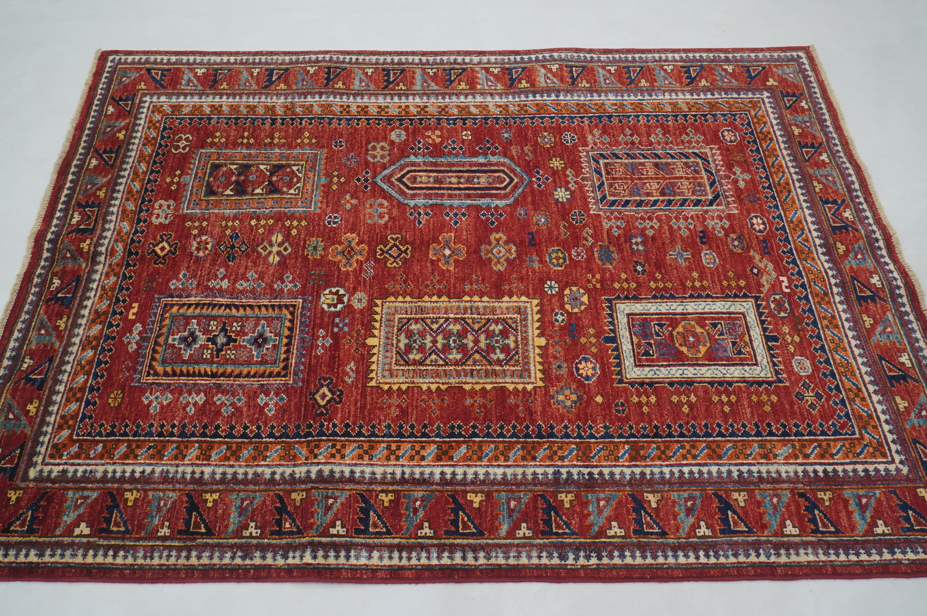 4x6 Red Baluch Afghan hand knotted Oriental Rug - Yildiz Rugs